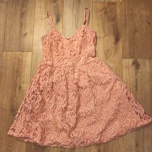 Medium Coral Pink Lace Dress Size Medium